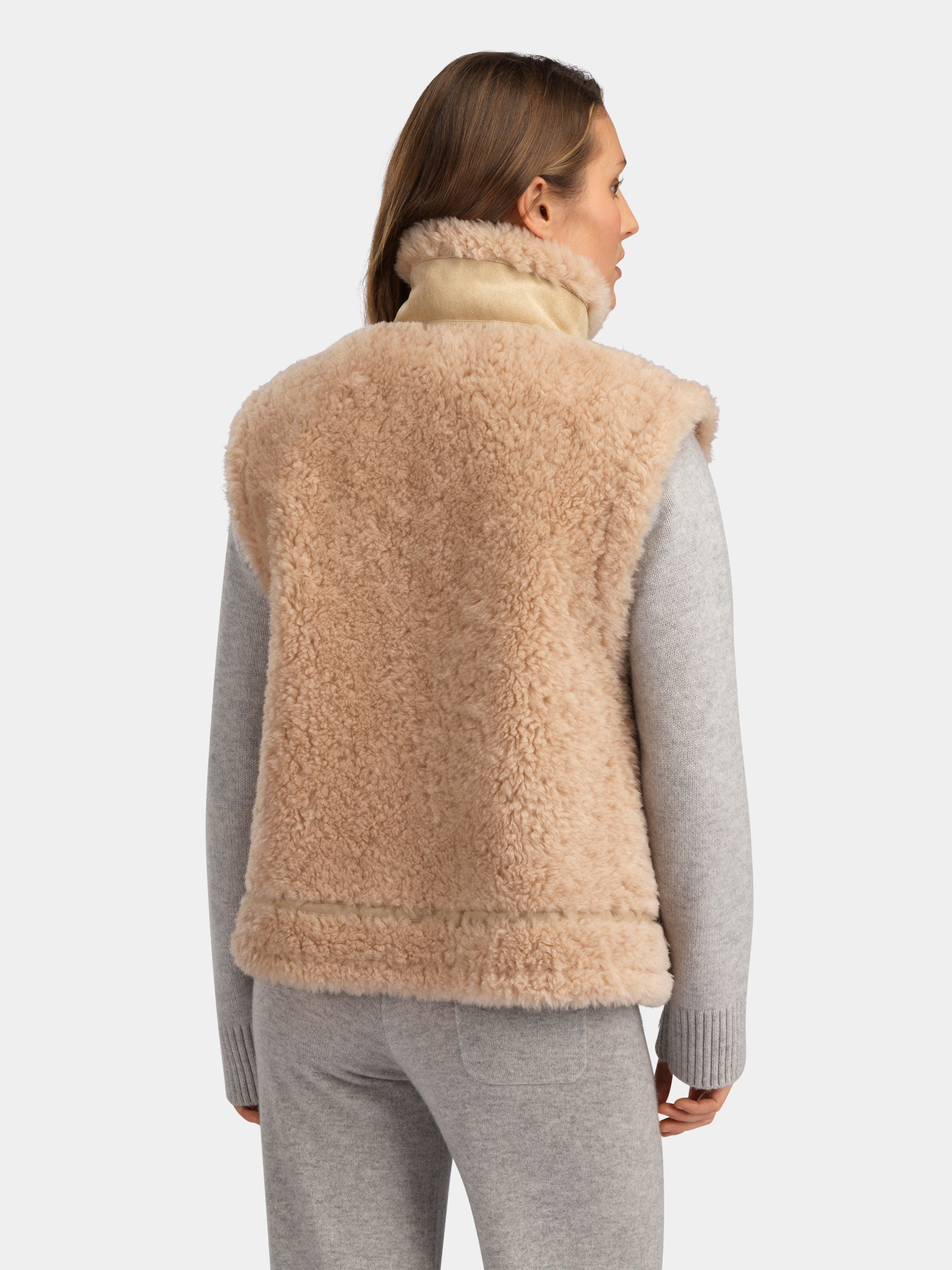 Solbakken Lammeull Vest  Champagne