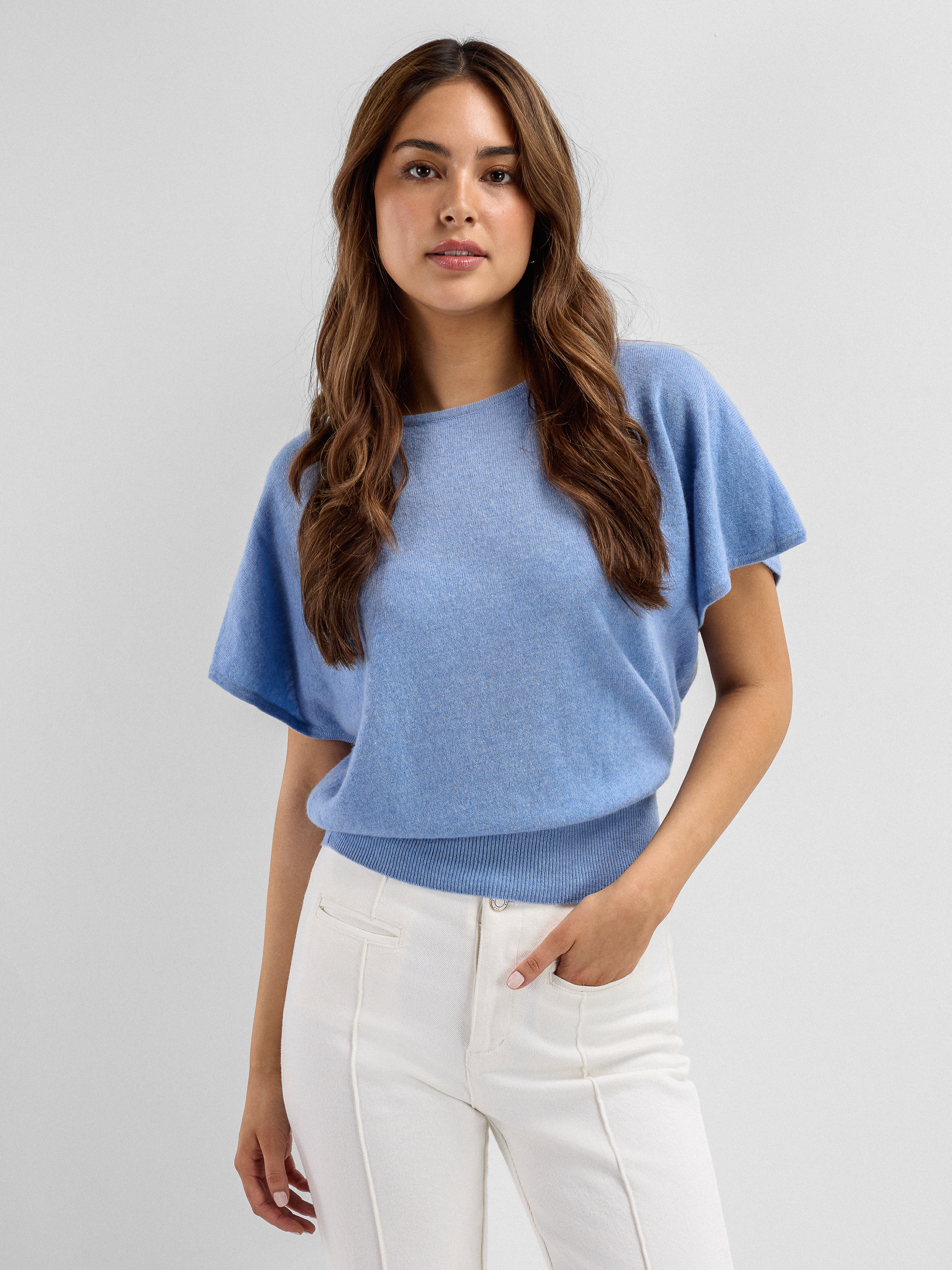 Tonekollen Kashmir T-skjorte Light Blue Melange