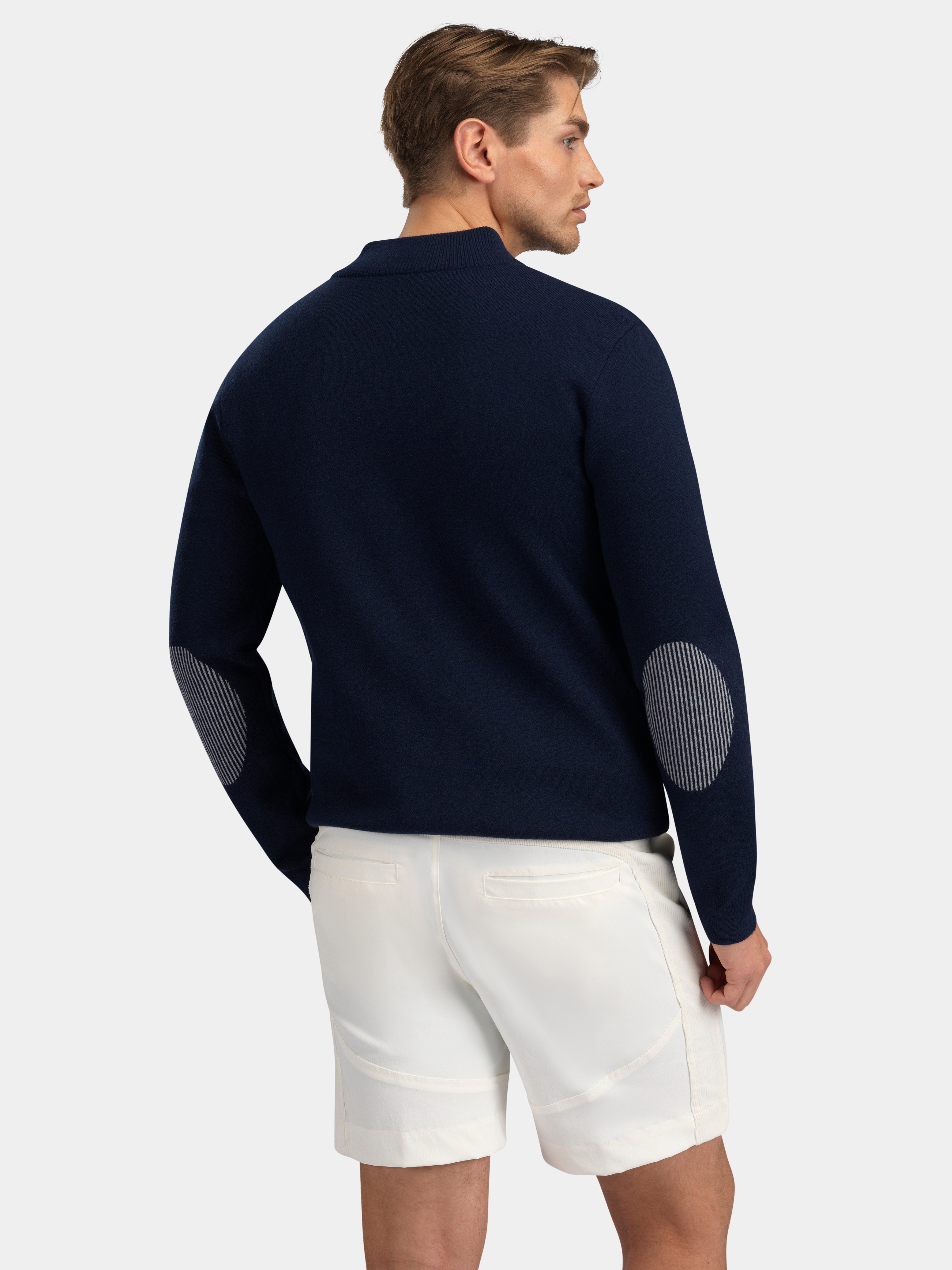 Hemsedal Strikket Jakke Blue Ink / Snow White