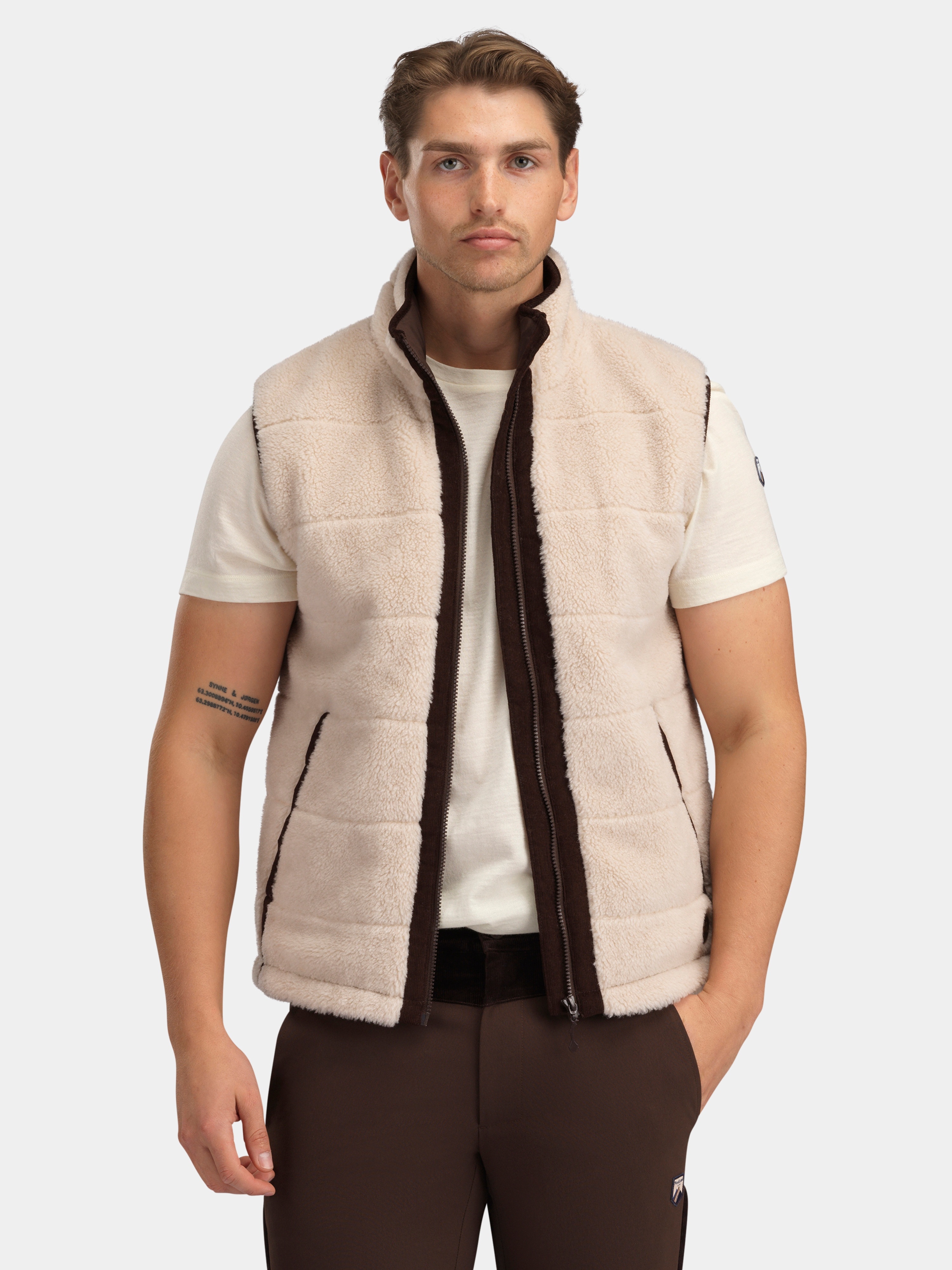 Nusfjord Fleece Vest Sheep With Brown
