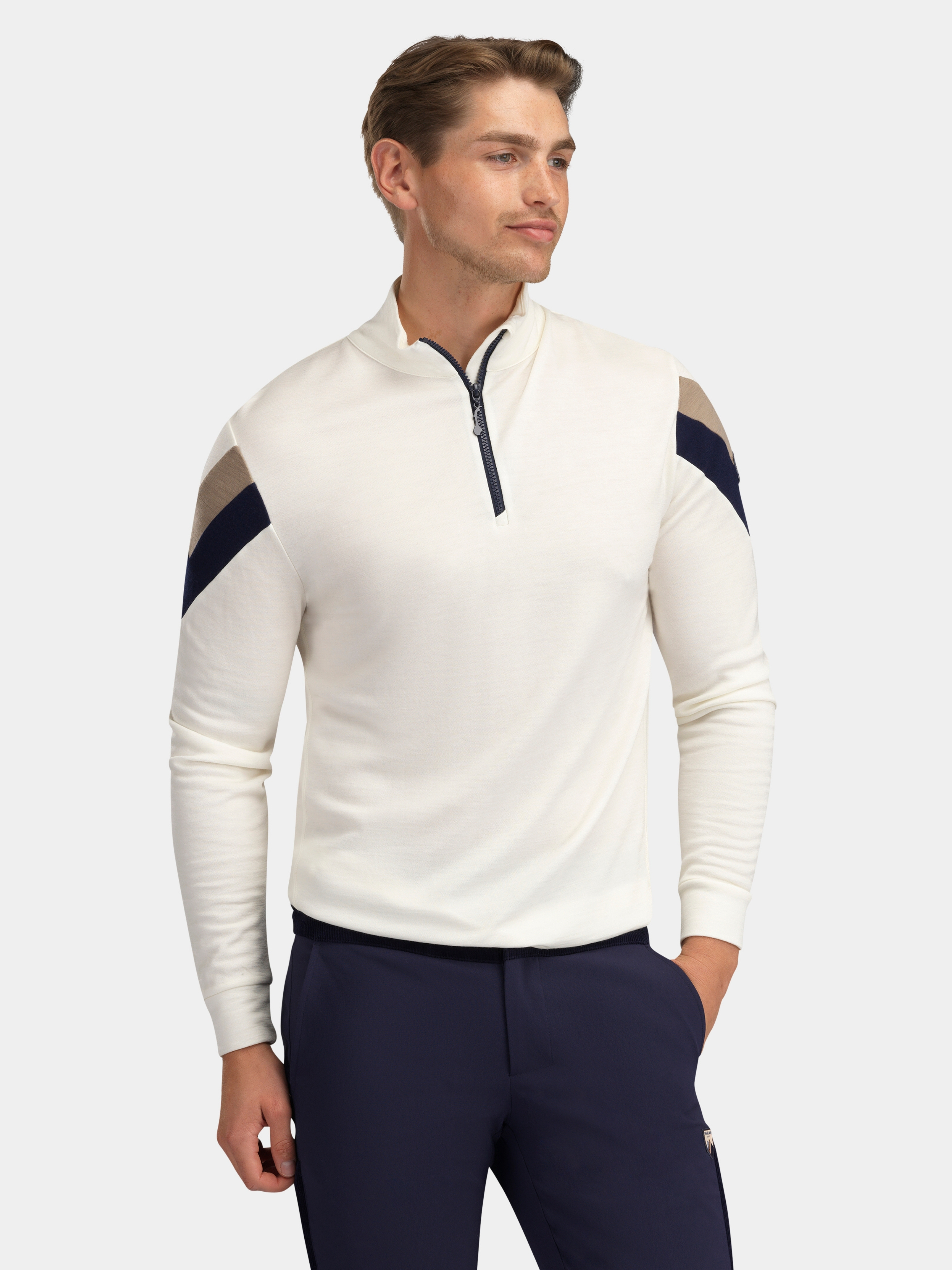 Suleskar Half-Zip Ulltrøye  Snow White and Driftwood