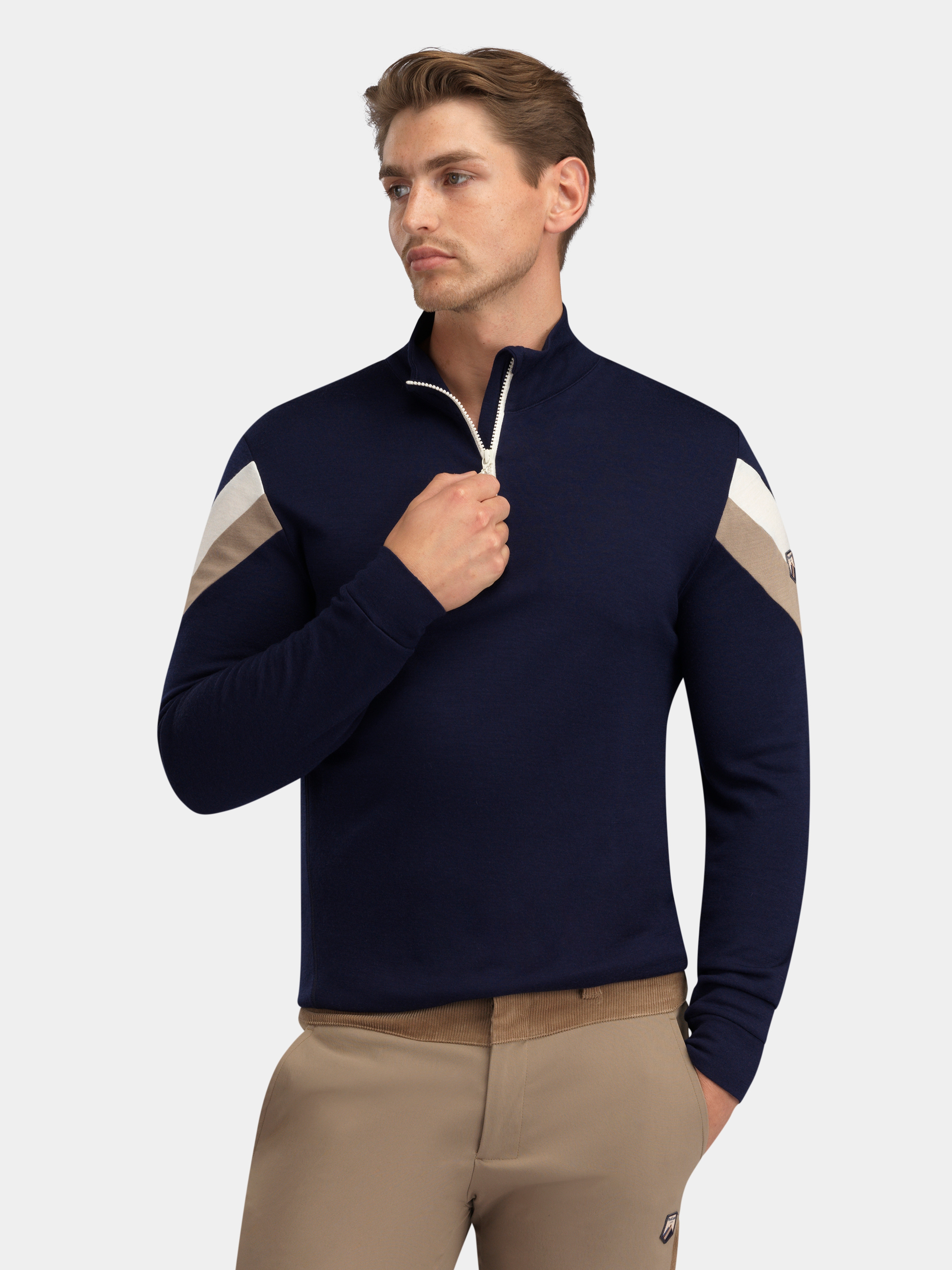 Suleskar Half-Zip Ulltrøye  Blue Ink