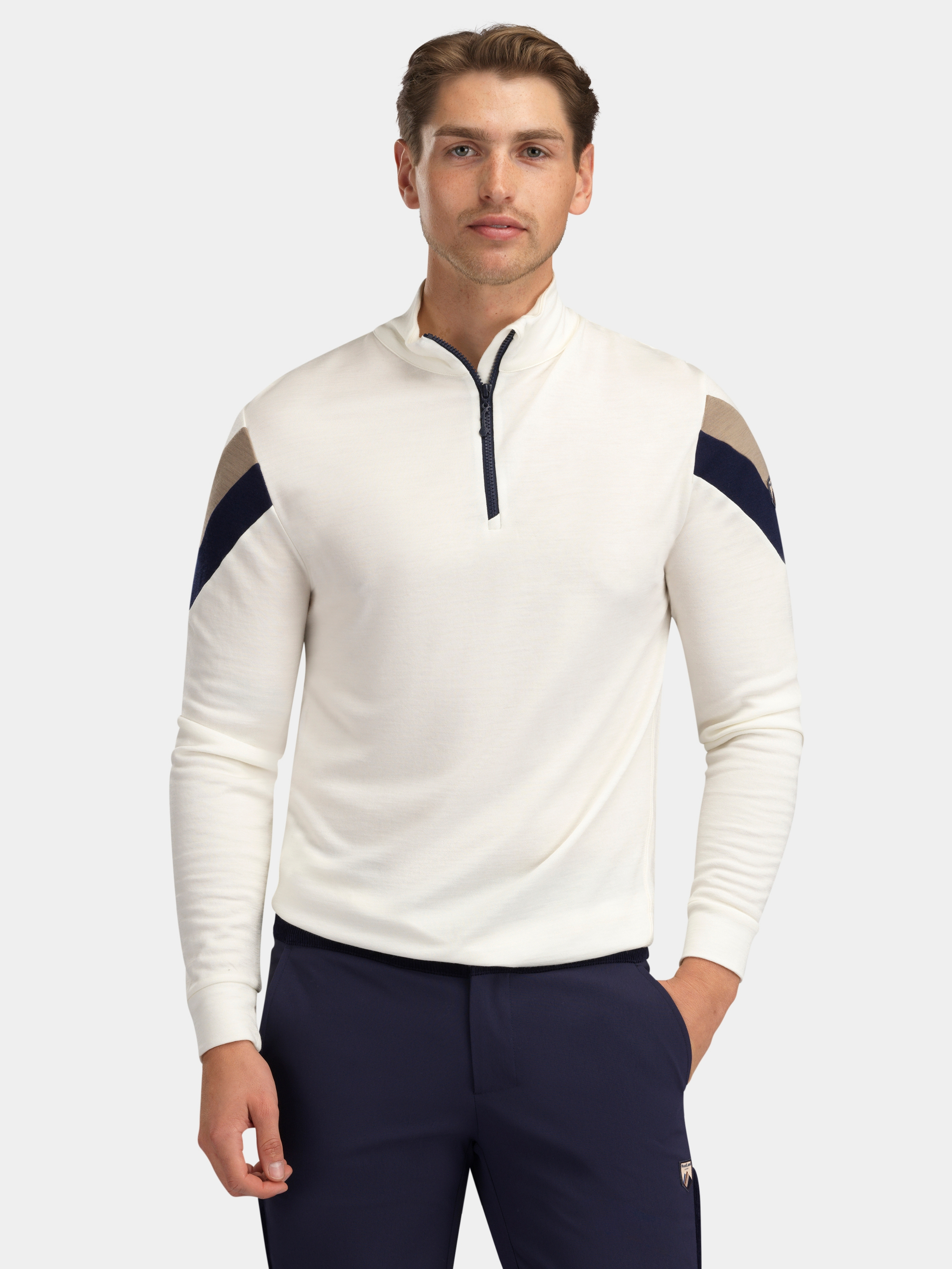 Suleskar Half-Zip Ulltrøye  Snow White and Driftwood