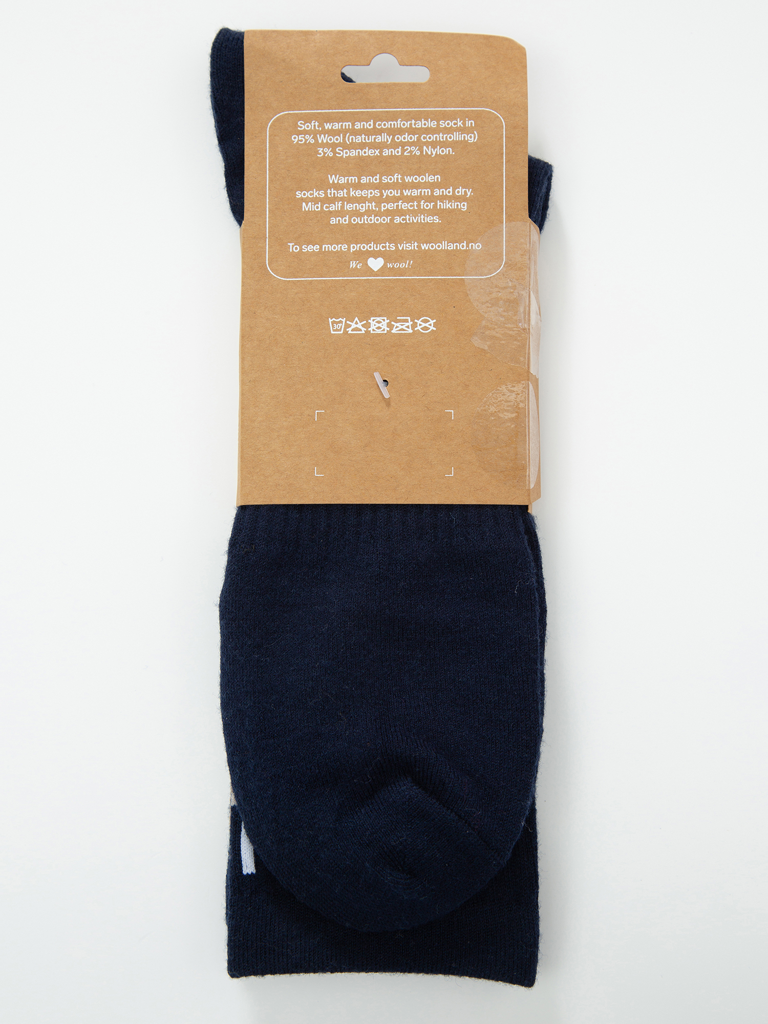 Skutvik Ribbestrikkede Ullsokker Dark Blue