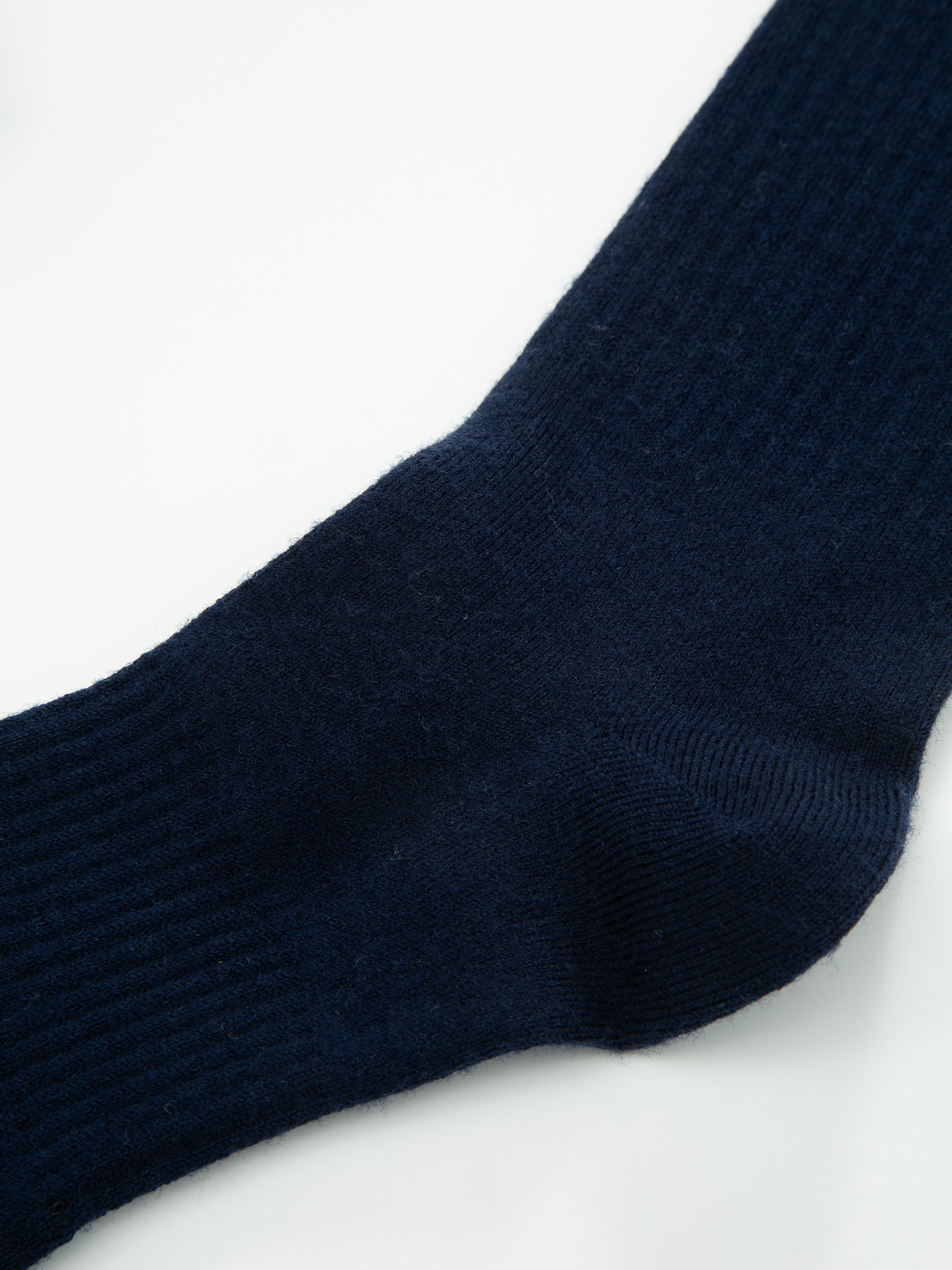 Skutvik Ribbestrikkede Ullsokker Dark Blue