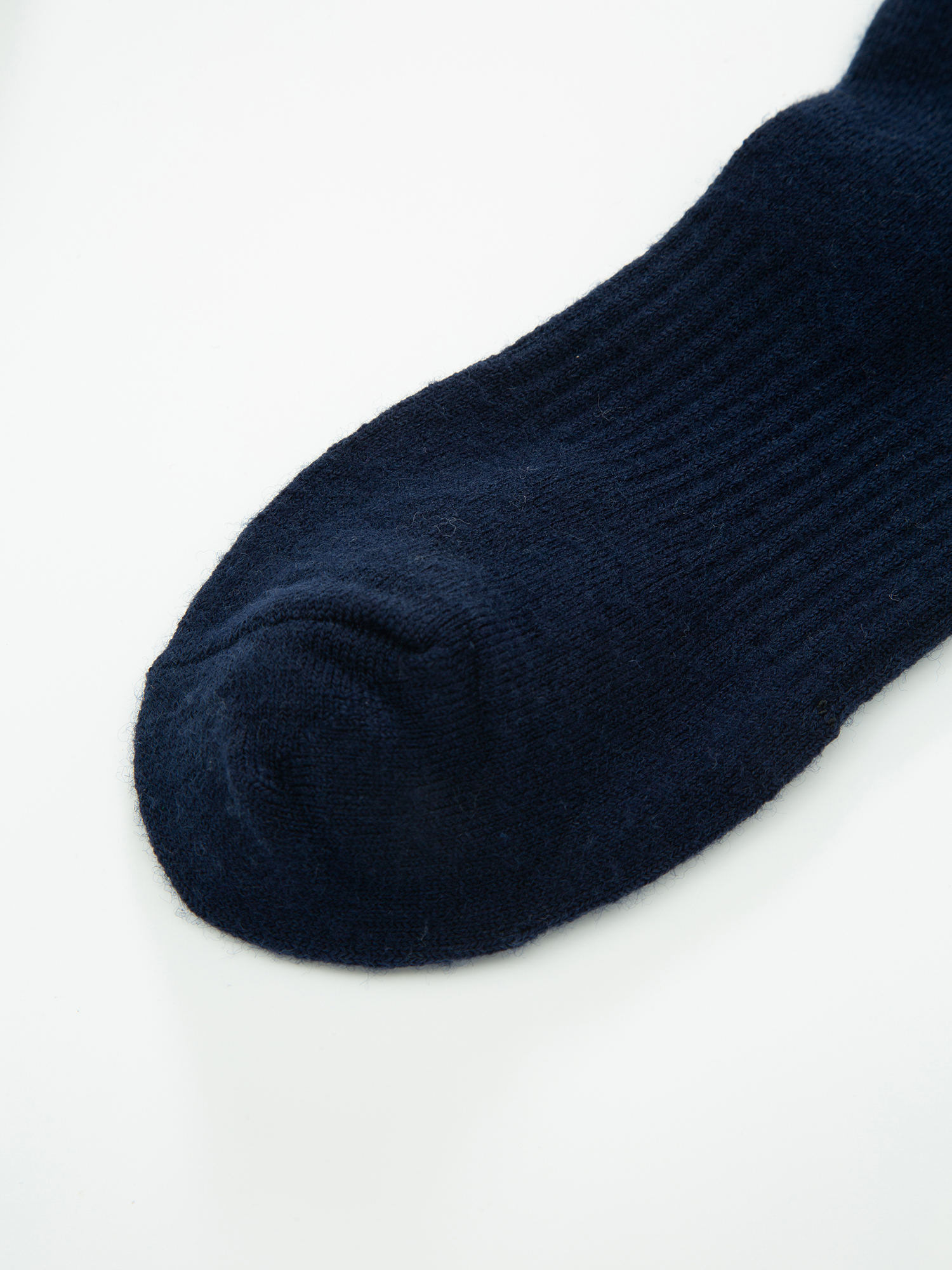 Skutvik Ribbestrikkede Ullsokker Dark Blue