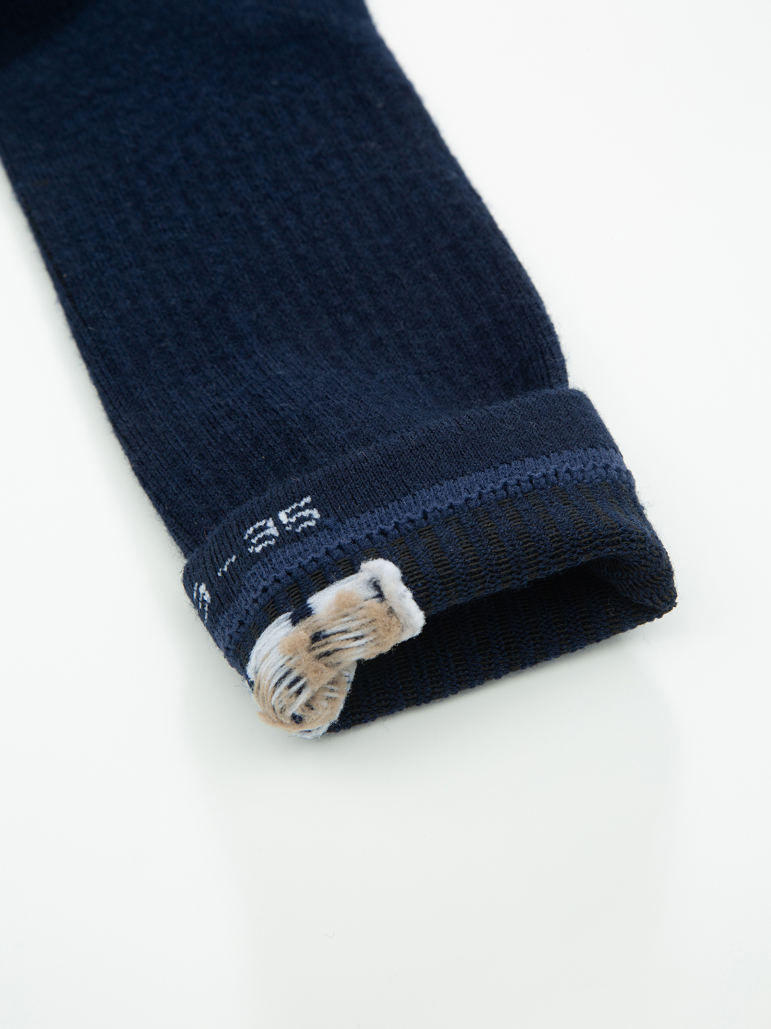 Skutvik Ribbestrikkede Ullsokker Dark Blue