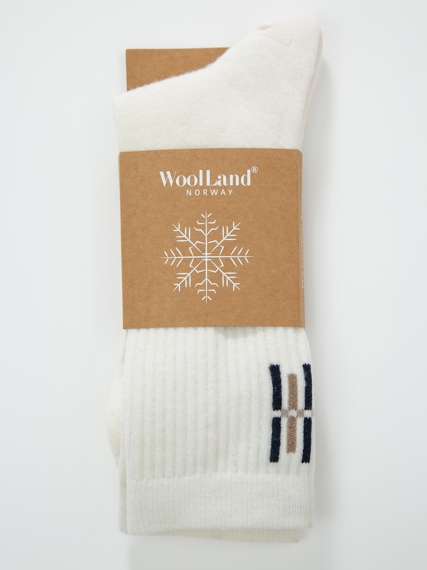 Skutvik Ribbestrikkede Ullsokker Ivory