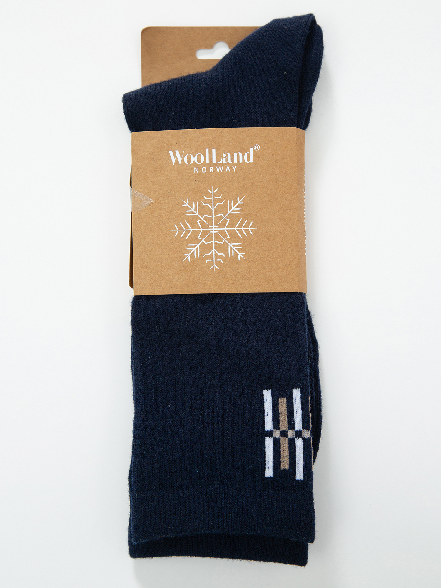 Skutvik Ribbestrikkede Ullsokker Dark Blue