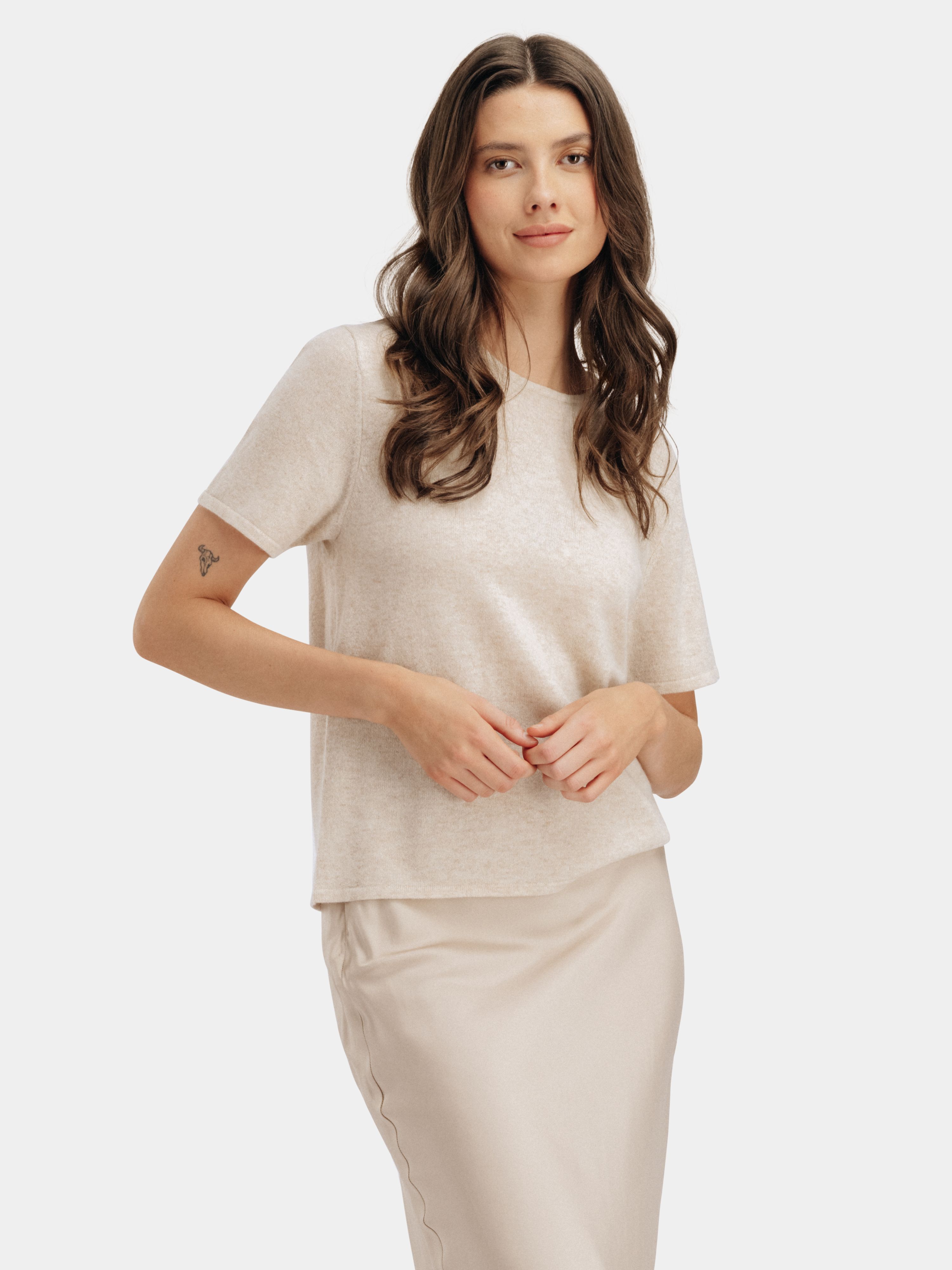 Loftet Kashmir T-skjorte Light Sand Melange