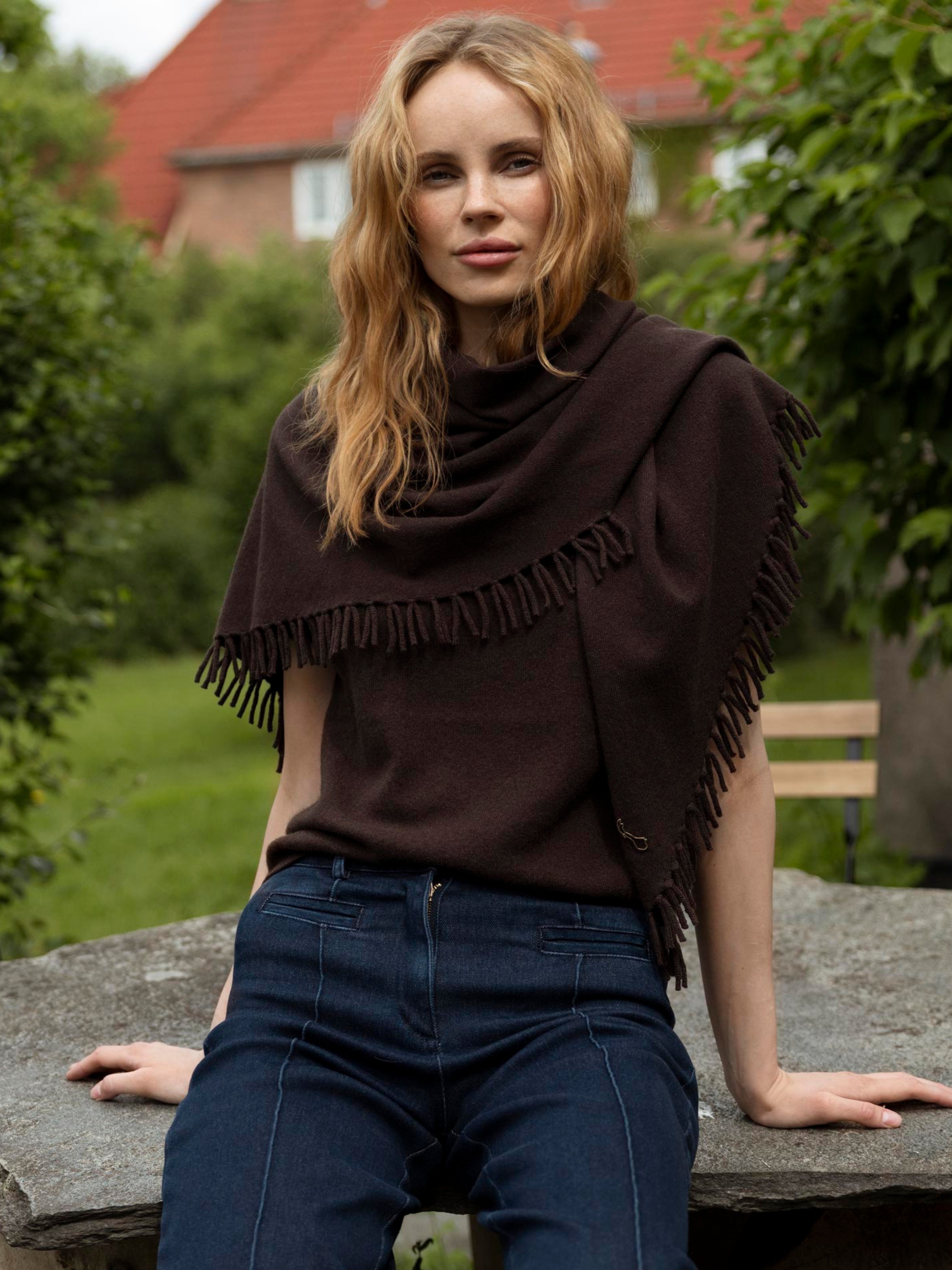 Loftet Kashmir T-skjorte Dark Brown