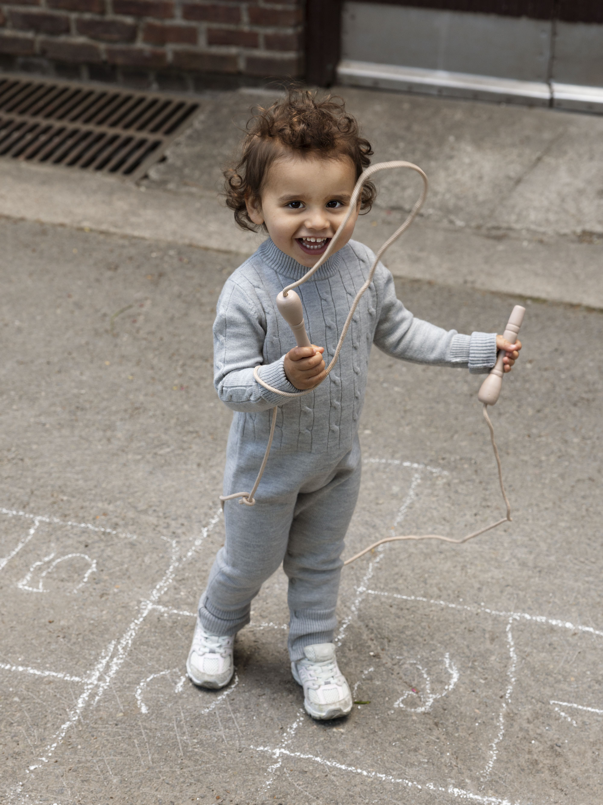 Bitihorn Ulldress 0-3 år Light Grey Melange