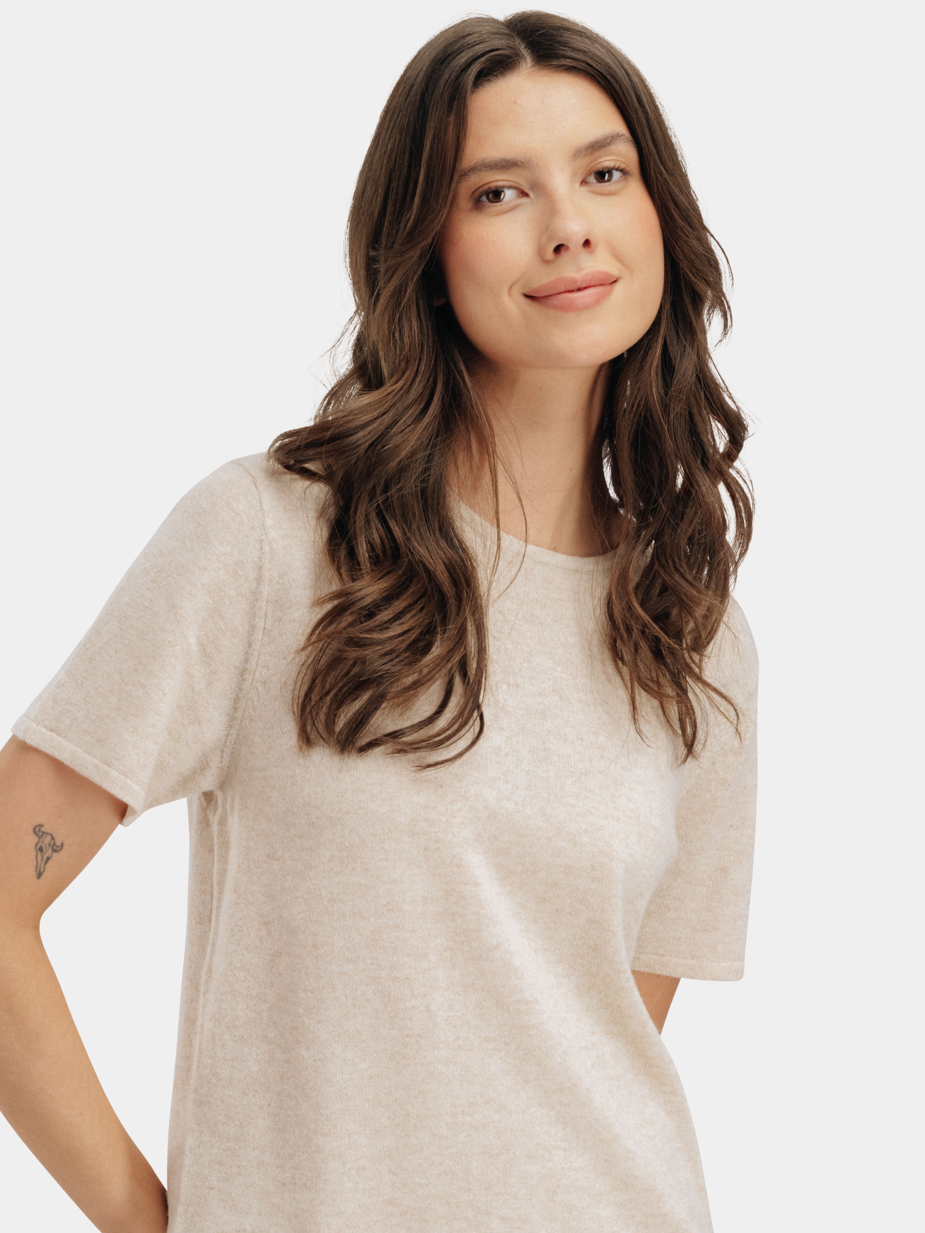 Loftet Kashmir T-skjorte Light Sand Melange